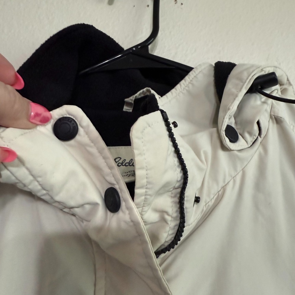 Vintage Eddie Bauer Parka Jacket Women's Size PXL Ivory Detachable Hood Full Zip - Picture 2 of 14